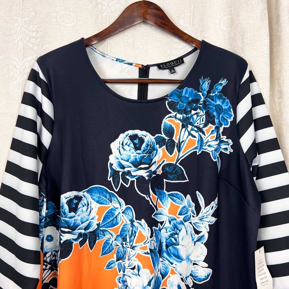 Eloquii mixed-print stretch jersey midi dress - Picture 2 of 9